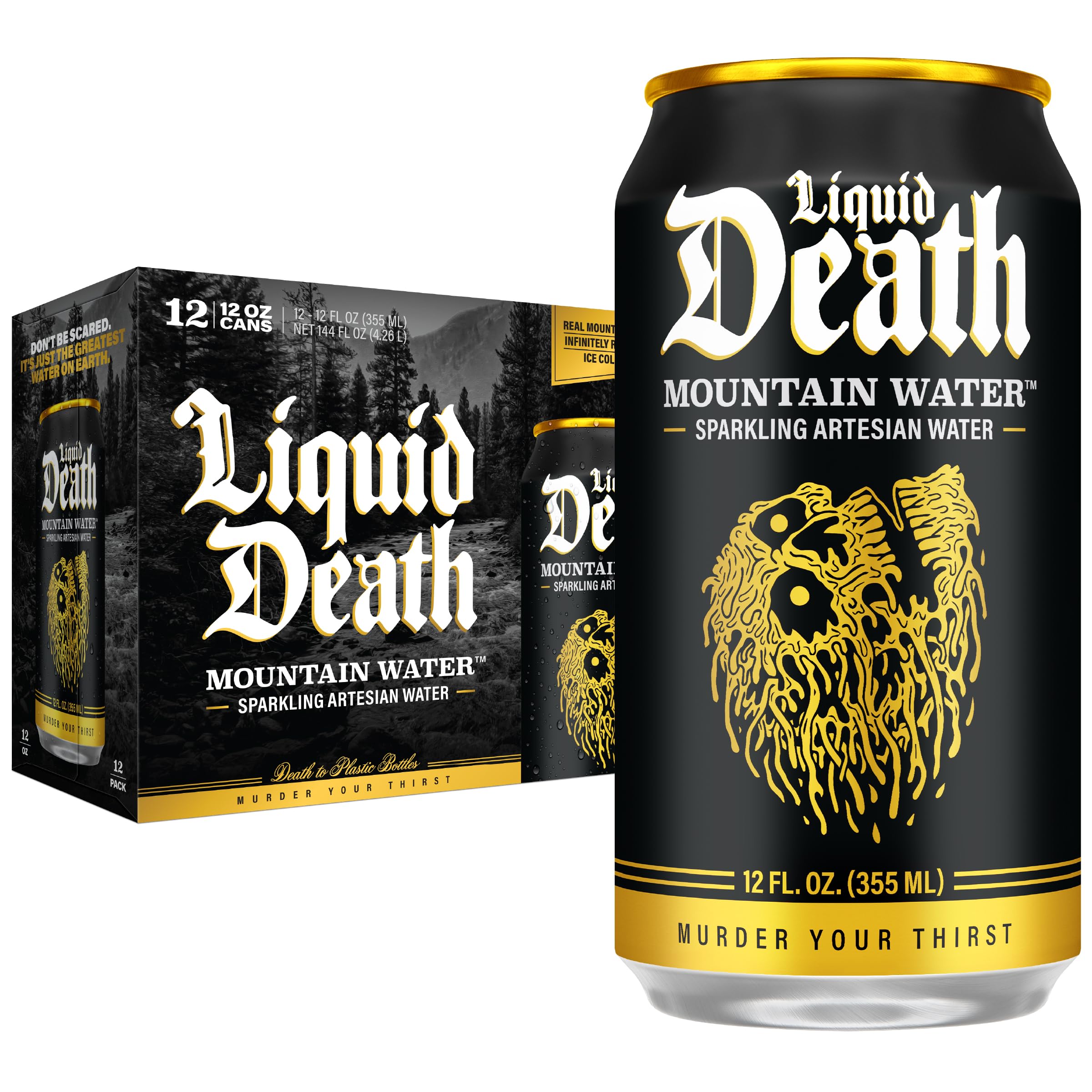 Amazon.com : Liquid Death Sparkling Mountain Water, Real Mountain