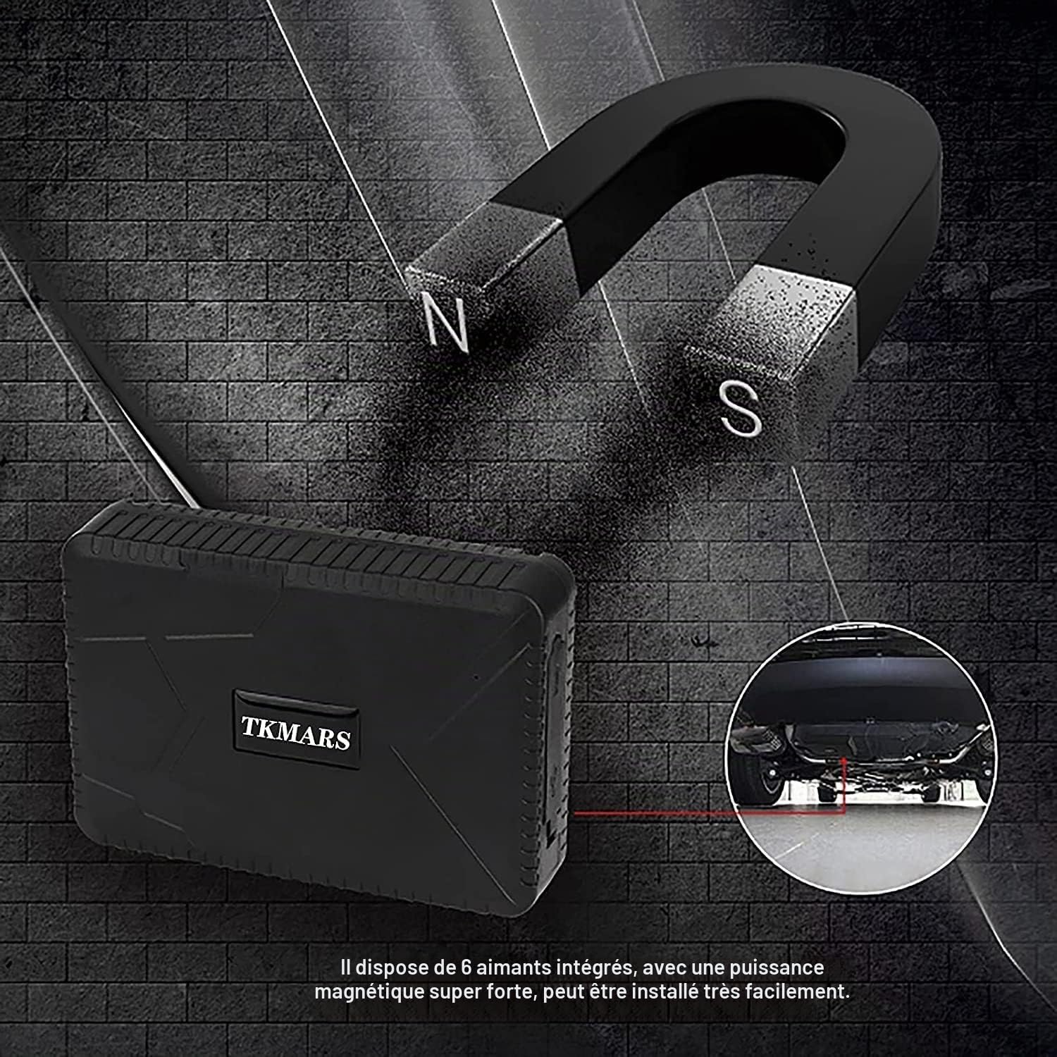 TKMARS Traceur GPS Tracker pour Voitures Traqueur en Temps Réel sans Abonnement Localisateur Car 180 Jours d'histoire avec Geo-Fence Alarme Voiture Anti Vandalisme IP65 4GTK915 7800mAh