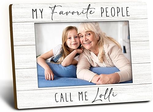 Lolli Gifts - Marco de fotos de 4 x 6 pulgadas, marco de fotos de madera Lollis, regalos de cumpleaños para el día de la madre de los nietos, marcos