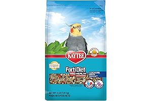 Kaytee Forti-Diet Pro Health Cockatiel Food, Nourishing Safflower Blend for Cockatiels