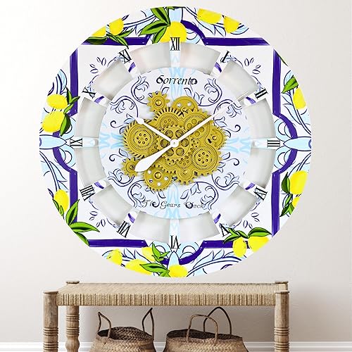 Vista 107 de The Gears - Reloj de pared con engranajes móviles (Vietri, redondo de 36 pulgadas)