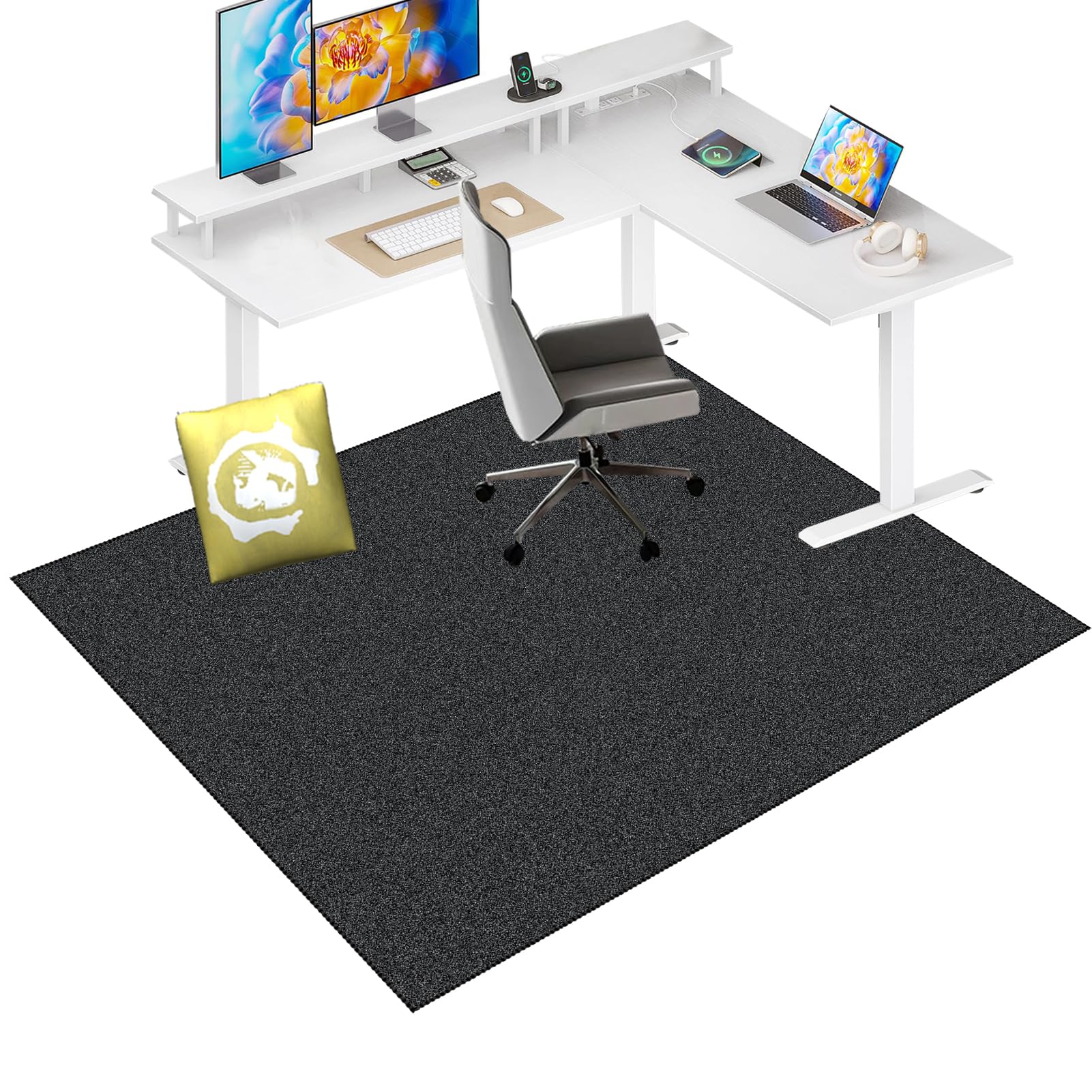Protector Suelo Silla Ruedas Alfombra Silla Gaming Alfombra Silla Escritorio Antideslizante Alfombra Oficina para Silla con Ruedas Alfombra Protectora Suelo Silla Alfombra Gamer 100 x 120 cm