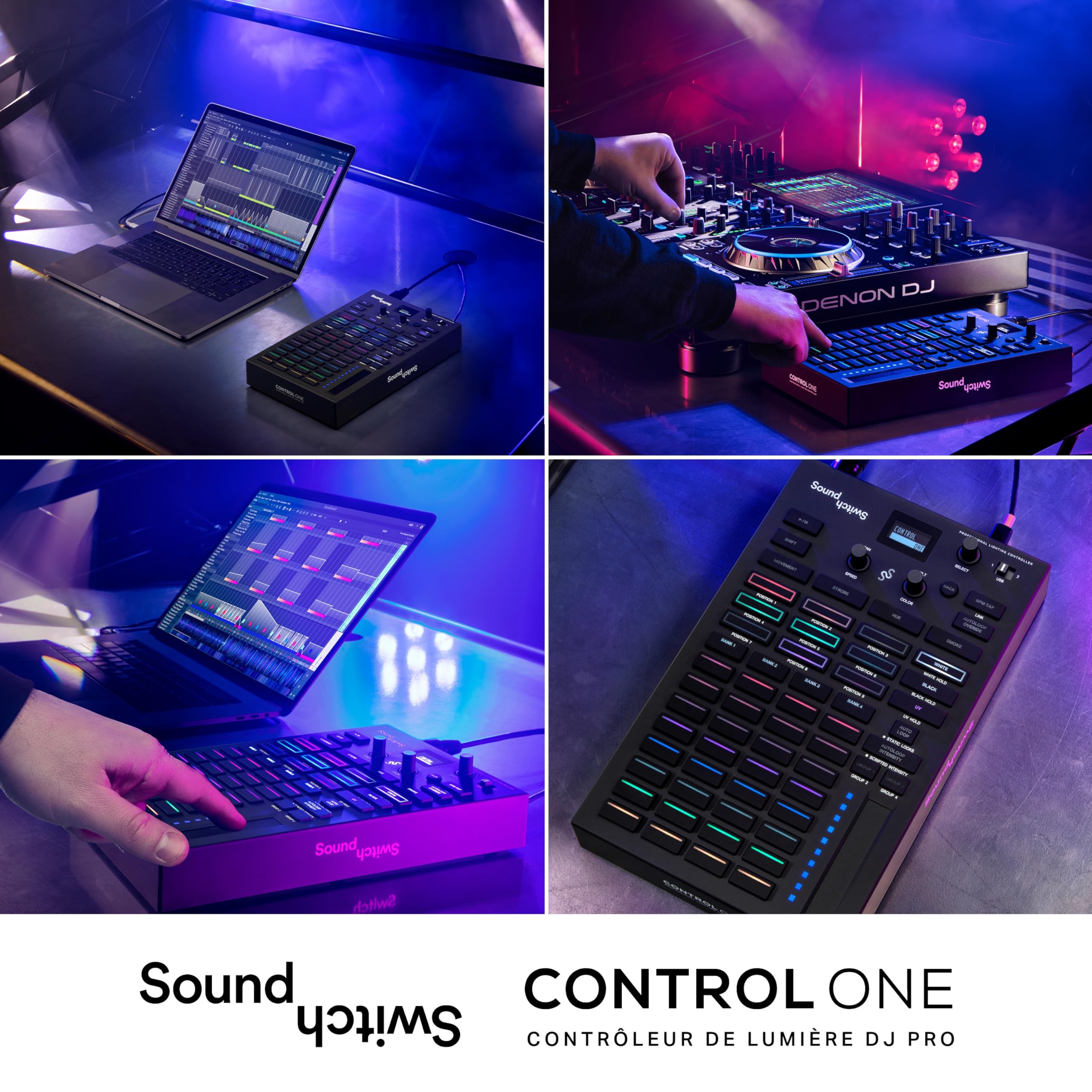 SoundSwitch Control One - Contrôleur de Lumière DMX Pour DJ, avec Trois Mois D'accès au Logiciel SoundSwitch et Prise en Charge de DMX et Phillips Hue