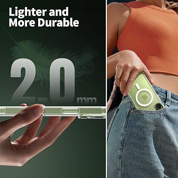 iPhone 17 Case, IDYStar Compatible MagSafe Crystal Clear Anti-Yellow Shockproof Heavy Duty Protective Slim Fit Phone Cover for iPhone 17 6.3 inch, Clear
