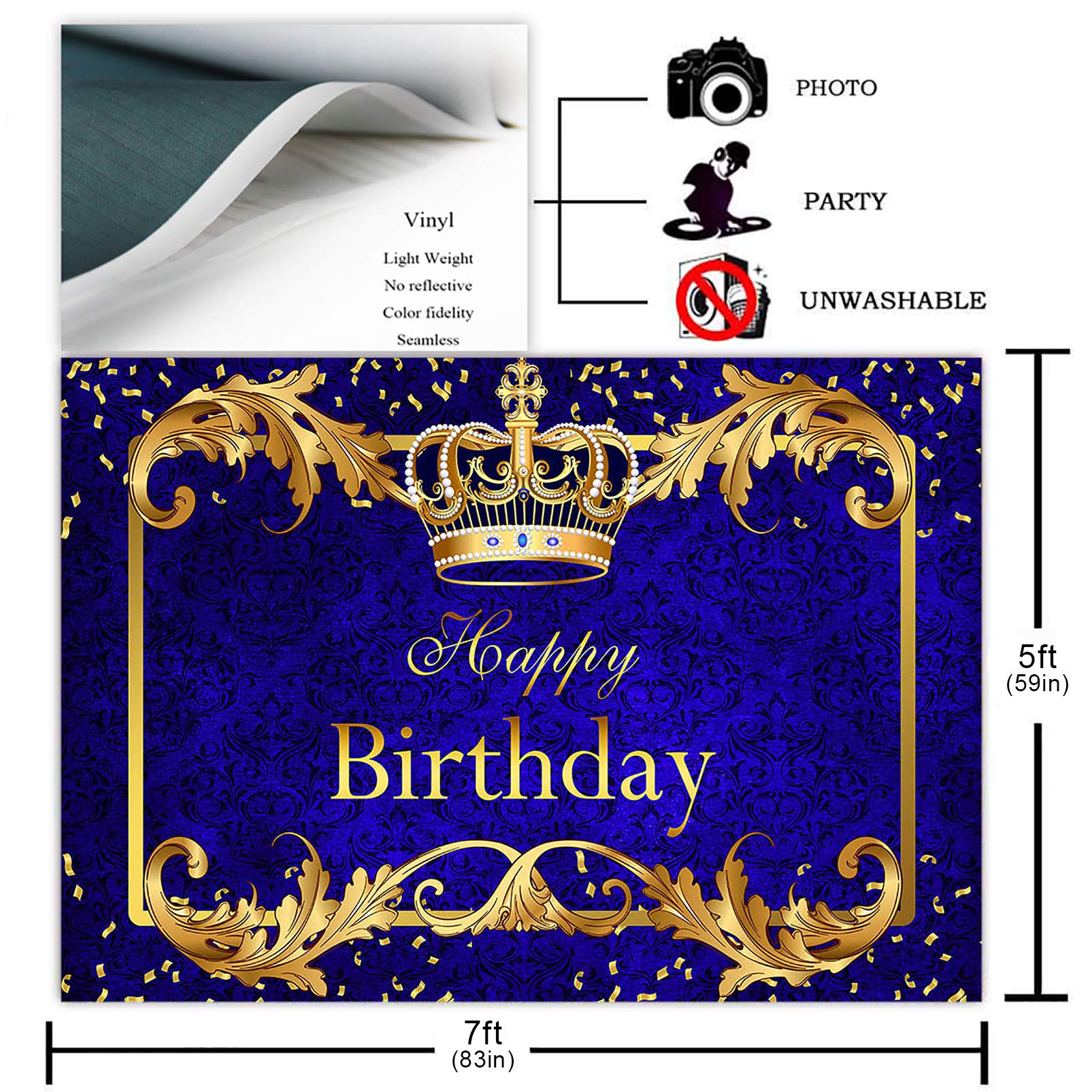 Royal Prince Baby Shower Backdrop Welcome Little Prince