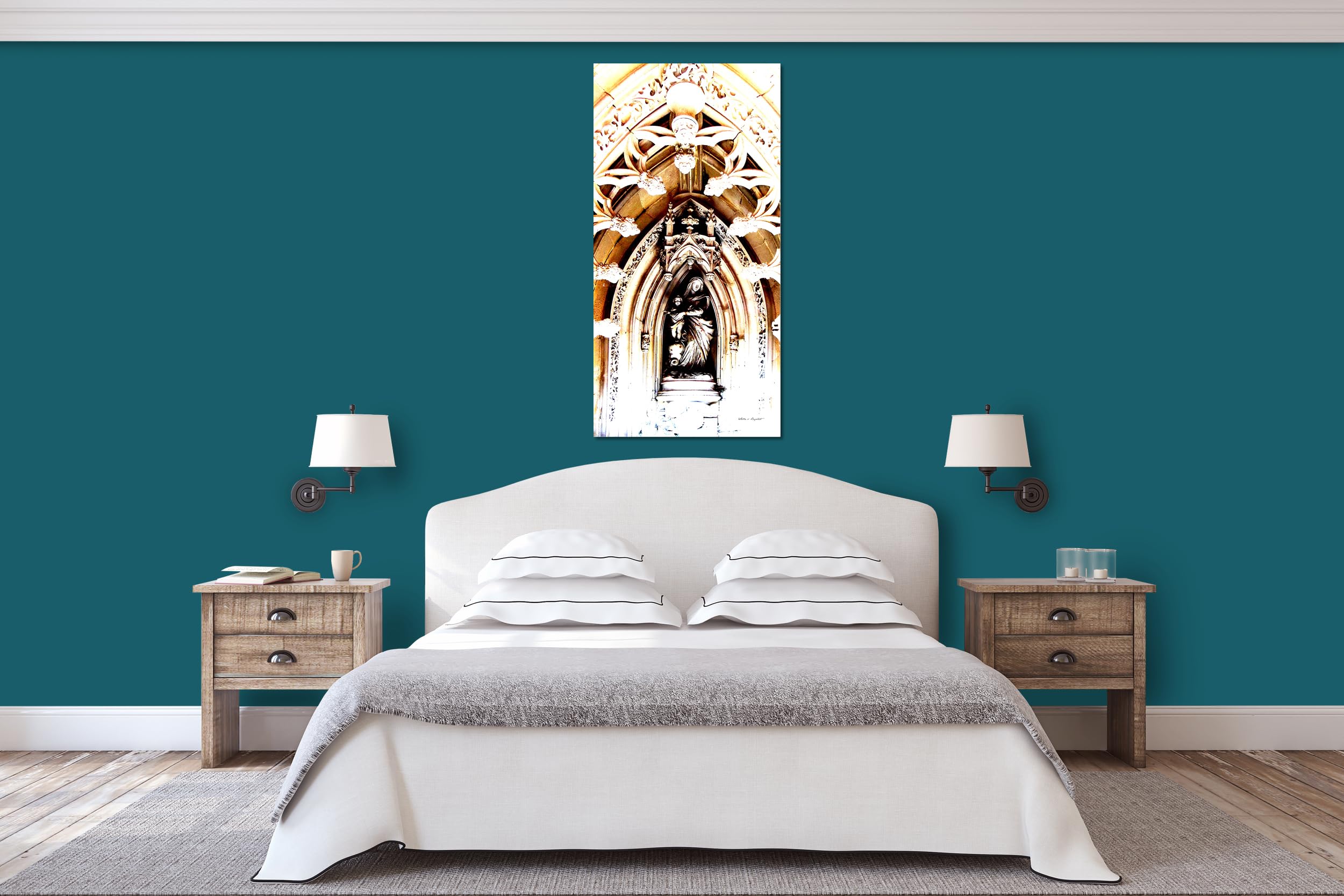Glücksvilla - In der Kapelle 9 (Acrylglas-Bild 5 mm, 40 x 80 cm) | div. Maße - aus DE - Kunstdruck Deko Wandbild quer - Jesus Maria Kirche Altar Glaube Statue Figur Barock