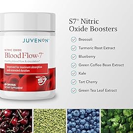 Juvenon BloodFlow-7 Nitric Oxide Supplement with Nitrosigine 180 Count (Pack of 3)