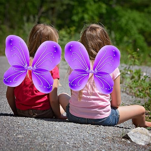 Miniatura 7 de Alas de hadas para niñas, alas de ángel brillantes, alas de mariposa para fiesta de cumpleaños, disfraz de Halloween