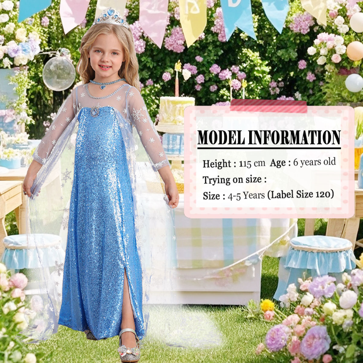Disfraz de Princesa de Nieve para Niñas miniatura 7