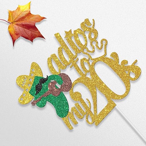 Miniatura 3 de Dalaber Decoración para pastel de Adios to My 20's  Adiós español a mis 20  Fiesta temática mexicana  Decoración de fiesta de 30 cumpleaños  Dorado