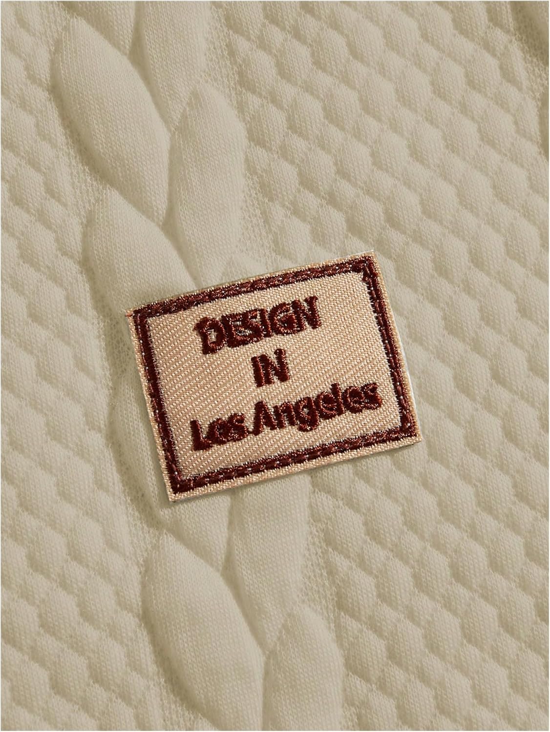 Floerns Men's 2 Piece Outfits Cable Knit Letter Patched Crewneck Tee and Shorts Sets - Image 4