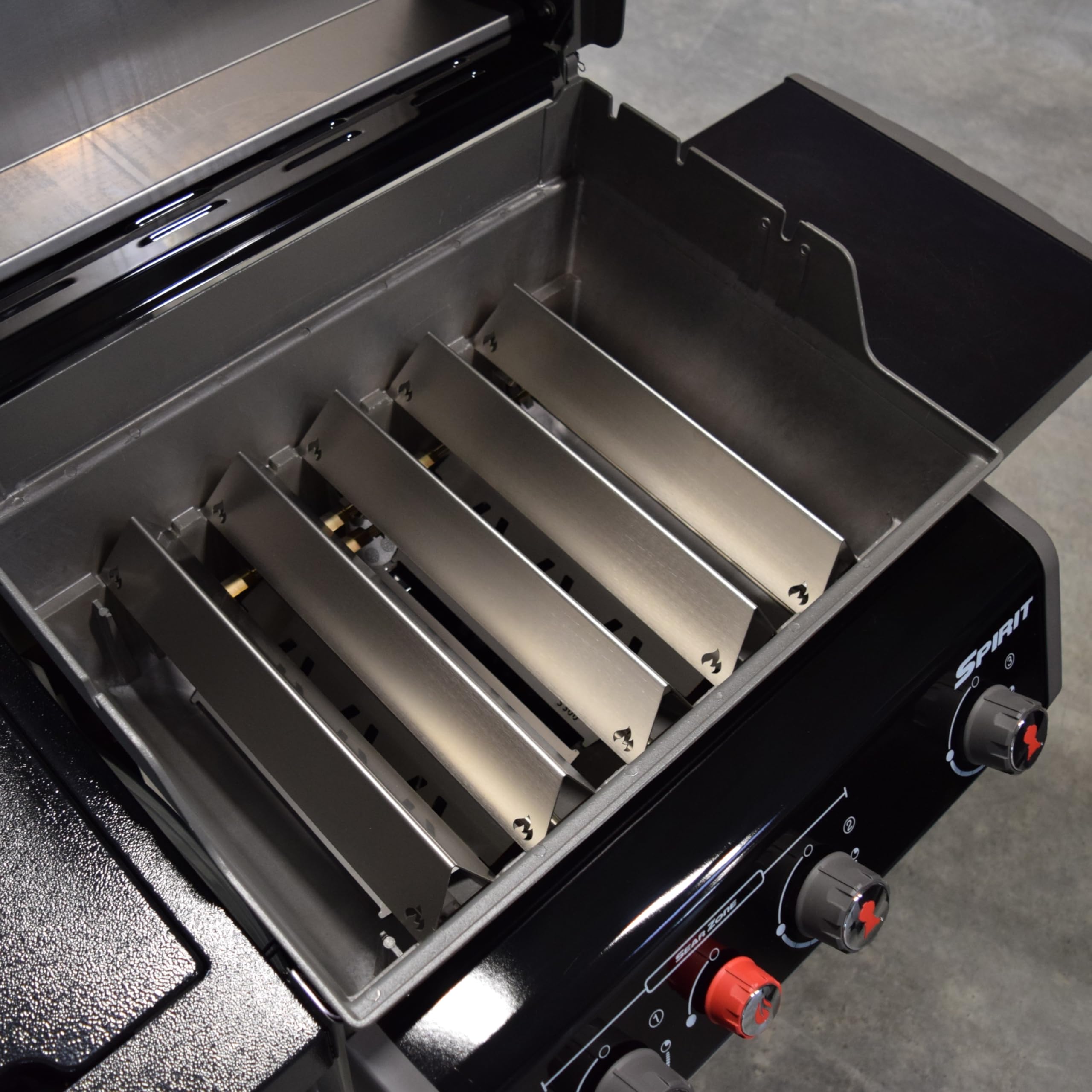 Grillrost.com Das Original Edelstahl Aromaschienen für Weber - Brennerabdeckung für Spirit 300er Serie