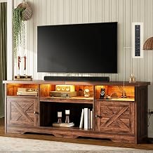 Casaottima TV Stand for 80 Inch TV, Entertainment Center, Walnut