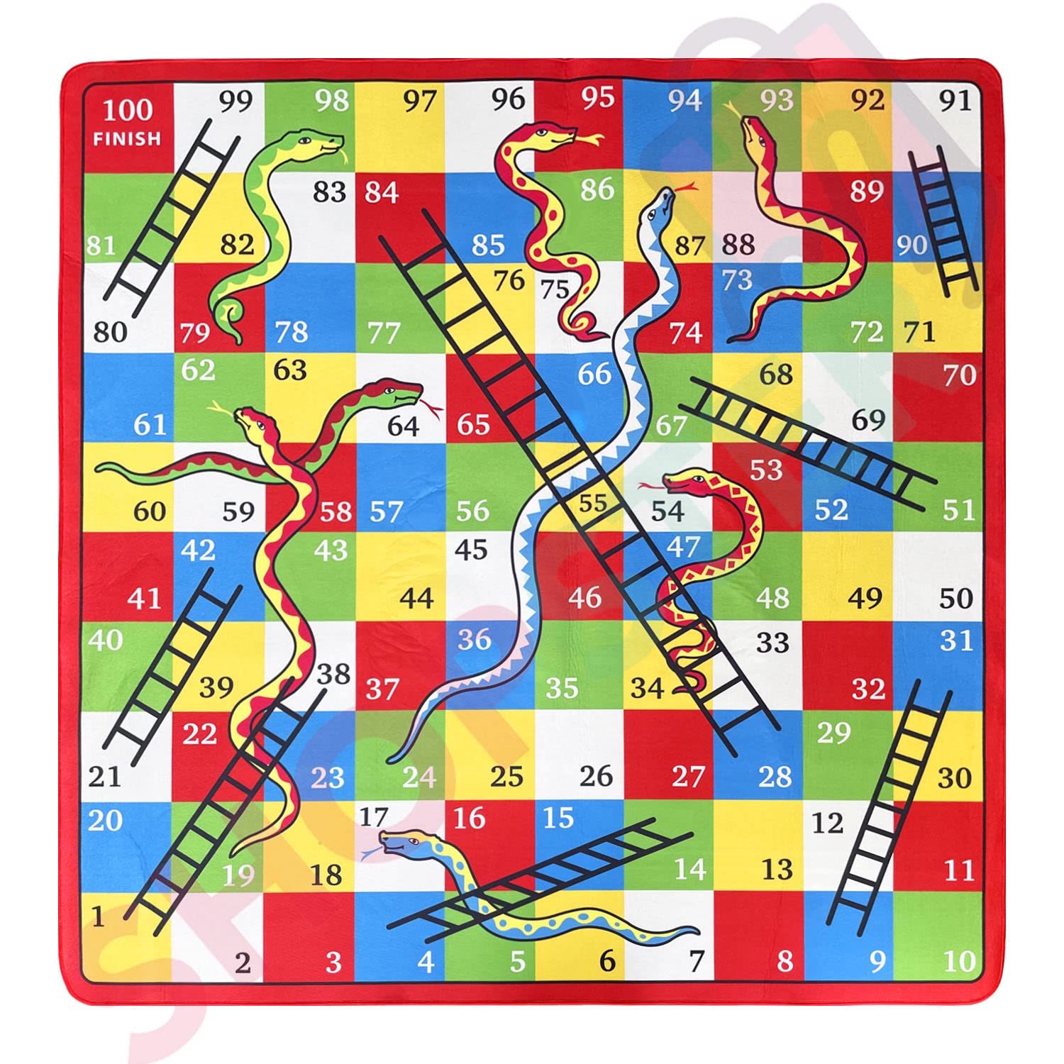 Shopster 5.25 Ft Square Jumbo Snakes & Ladder Interactive Play Carpet for Kids, Adventure & Educational Mat, Perfect Rug for Classroom, Playroom & Kids Recreational Area, Multicolour