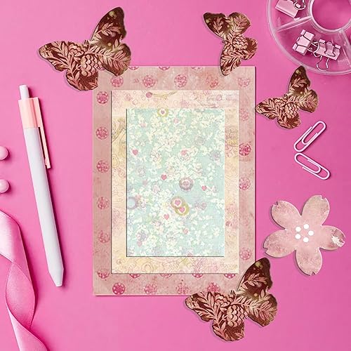 Miniatura 2 de 24 hojas de papel floral para álbumes de recortes, 6 x 6 pulgadas, bloc de papel de cartulina de decoupage, páginas de una sola cara, para
