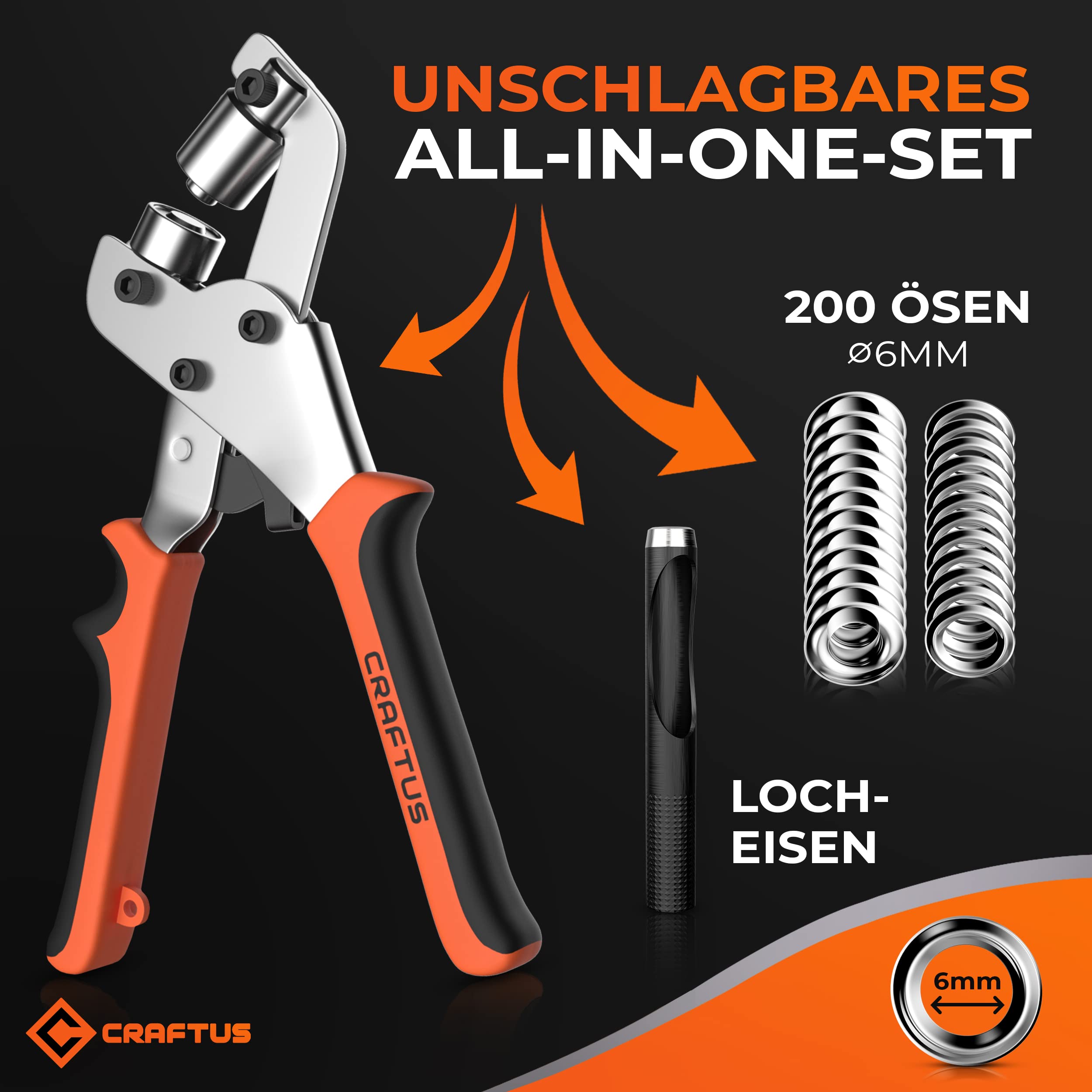 Pinza Per Occhielli Con 200 Occhielli Ø10mm - Pressa Magnetica Per Tessuti, Teloni E Carta - Foto 7