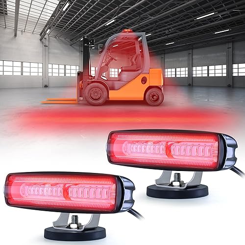 Luces LED para carretilla elevadora, paquete de 2 luces de advertencia de almacén, luces de seguridad para camiones, luces de advertencia de zona