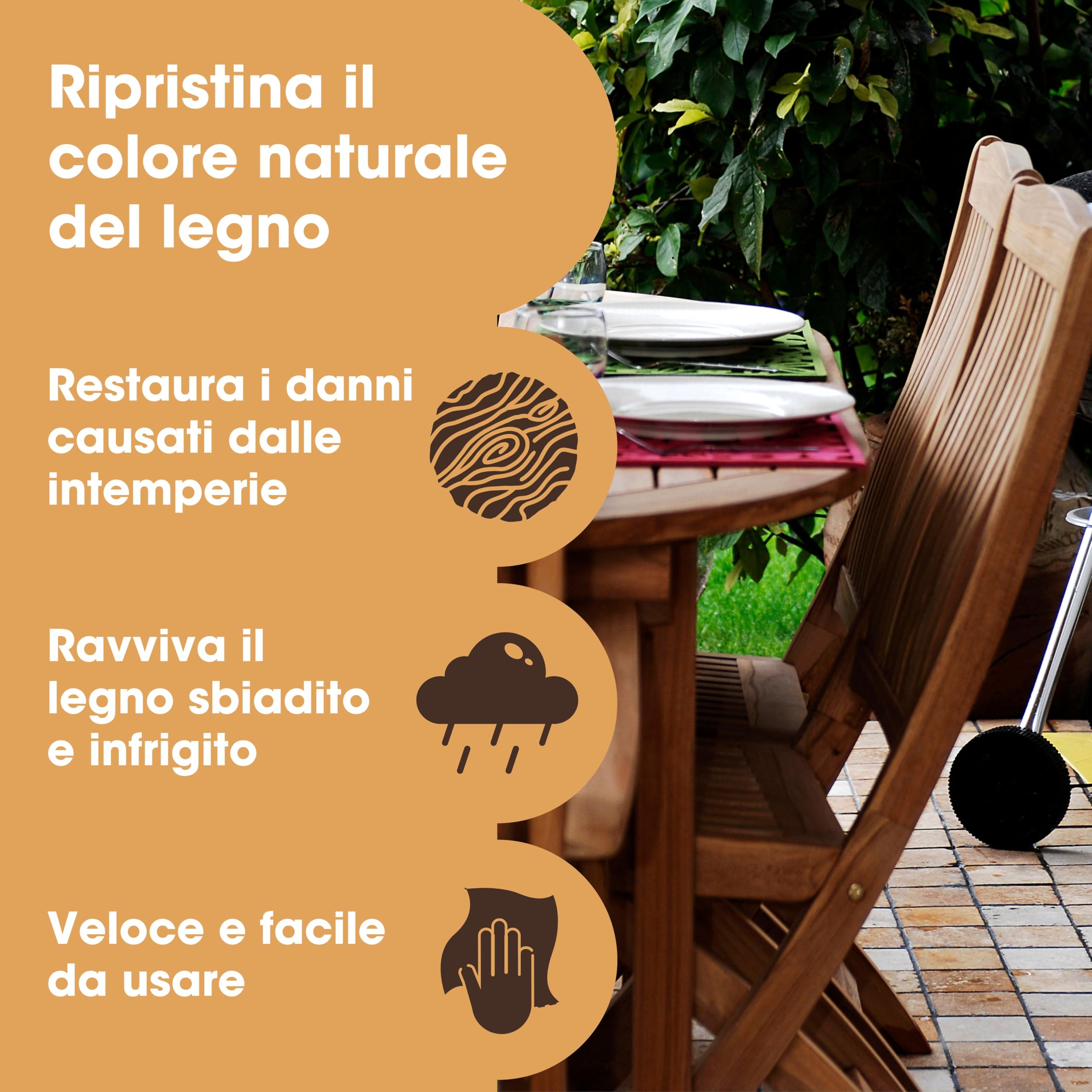 Schiarente Per Teak Furniture Clinic - 500ml Concentrato, Diluibile Per 1 Litro, Per Legno Esterno - Foto 9