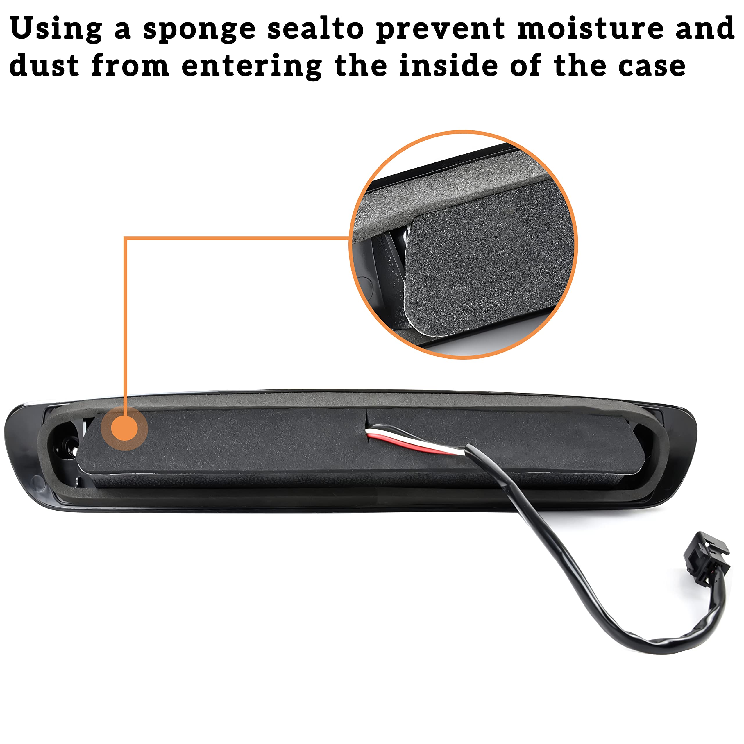 Guarnizione Terza Luce Freno VIPMOTOZ In Schiuma Per Chevy Silverado E GMC Sierra 2007-2013 – Spessore 4mm, Adesivo Ultra Forte