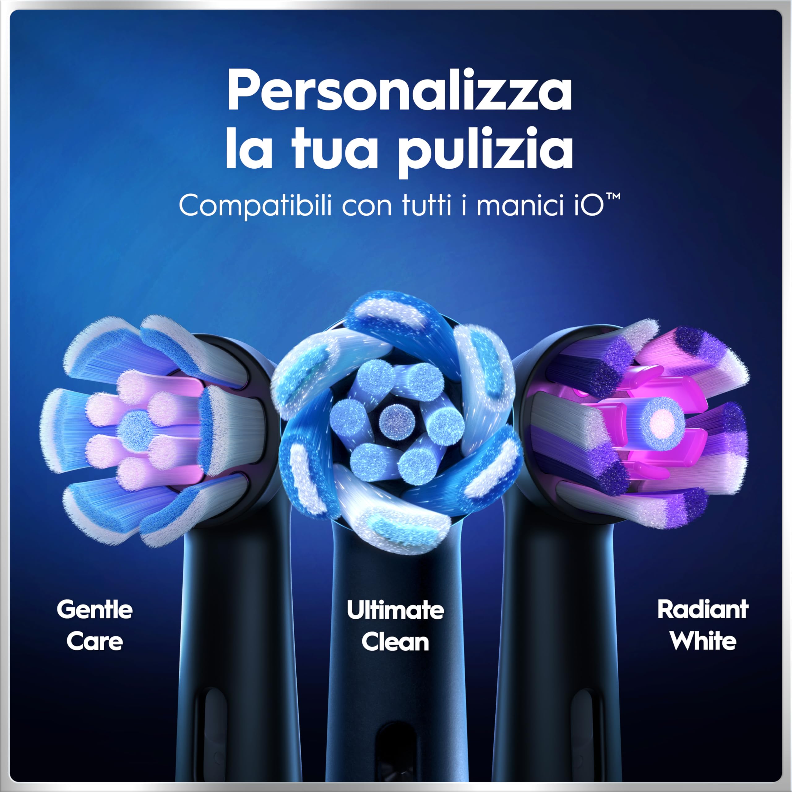 Oral-B iO 6 Spazzolino Elettrico, 3 Testine di Ricambio, Custodia, Nero - 3 Testine di Ricambio per Spazzolino Elettrico, Ricaricabile, Custodia Viaggio, Sensore di Pressione, Pulizia Denti Efficace