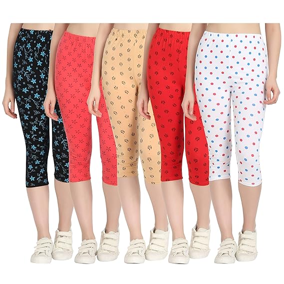 Printed Capri for Womens/Girl Pack of 5