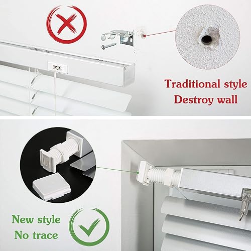 LazBlinds Mini persianas de aluminio de 1 pulgada de corte personalizado a medida, sin herramientas, sin taladro, persianas inalámbricas para
