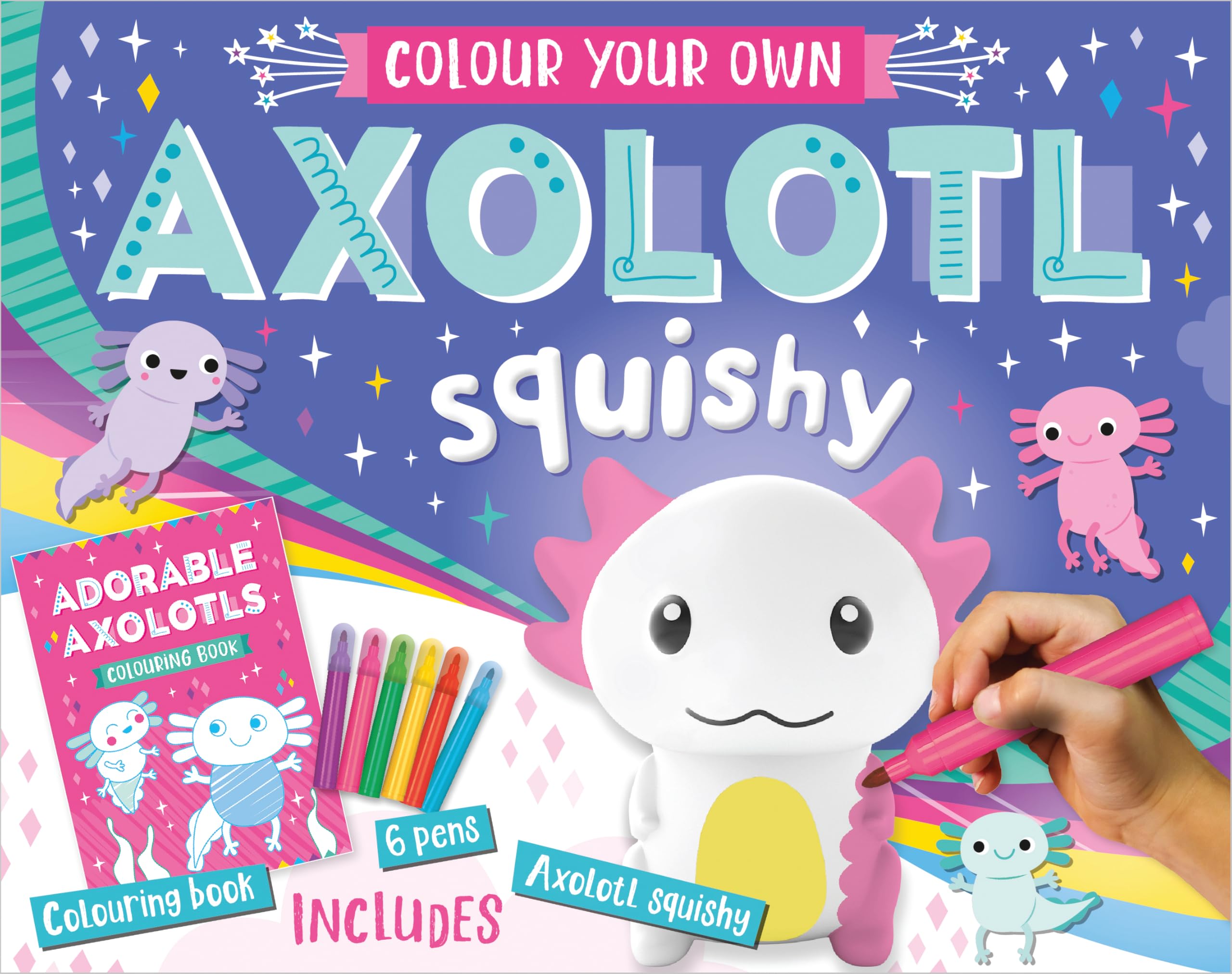 Colour Your Own Axolotl Squishy: Colouring Book