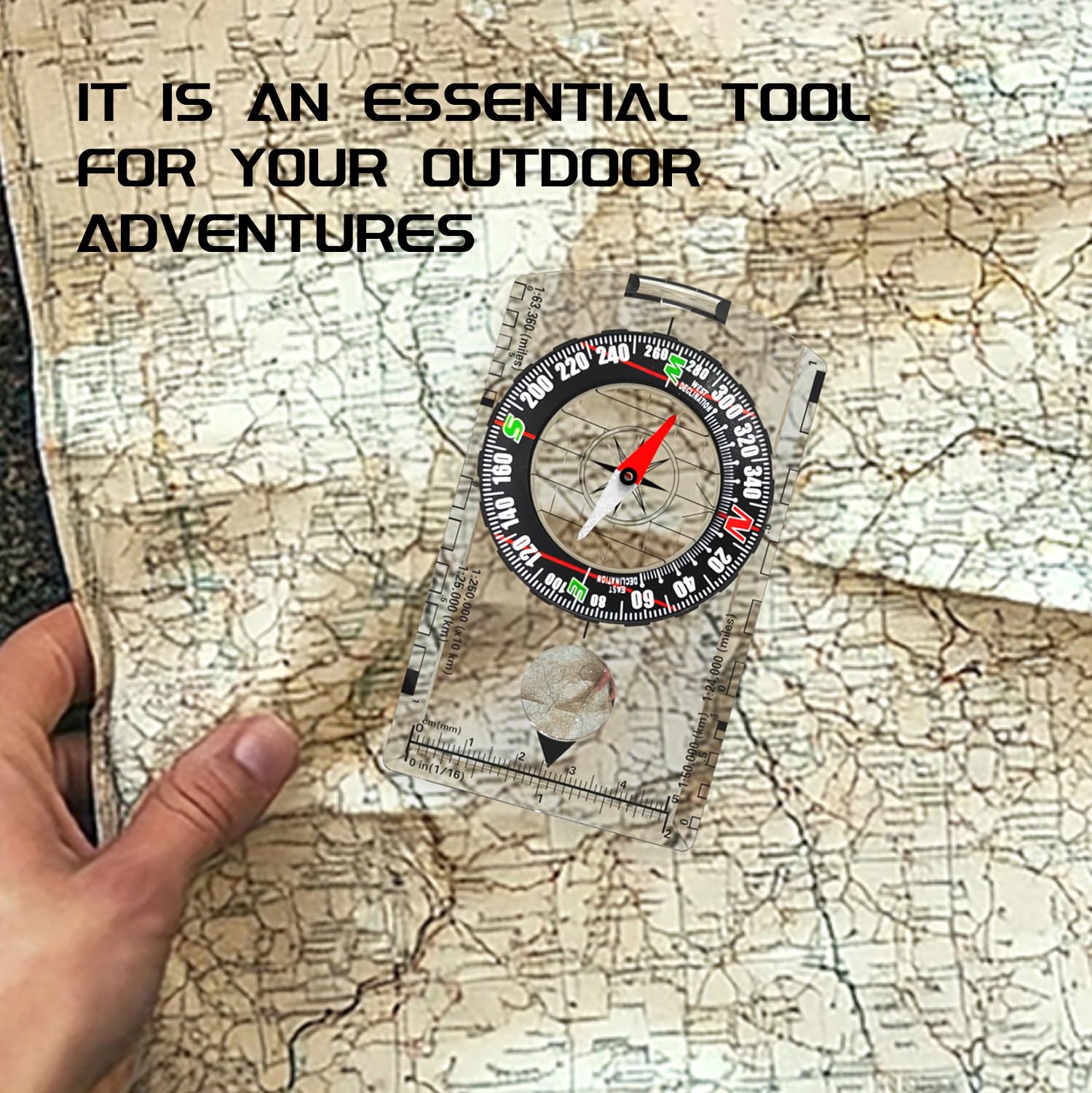 SEMEANT Professional Orienteering Compass for Hiking, Camping & Survival - Lightweight Baseplate Compass with 3X Magnifier, Ruler, Declination Scale & Safety Lanyard for Outdoor Navigation - Image 7