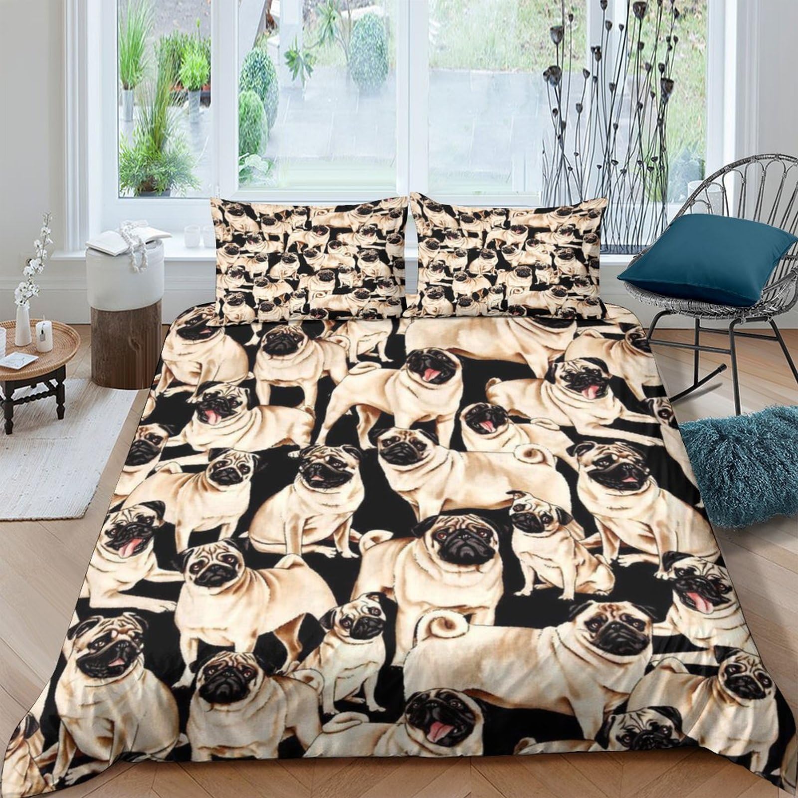 Housse de couette chiens 200x200cm cadeau anniversaire enfant