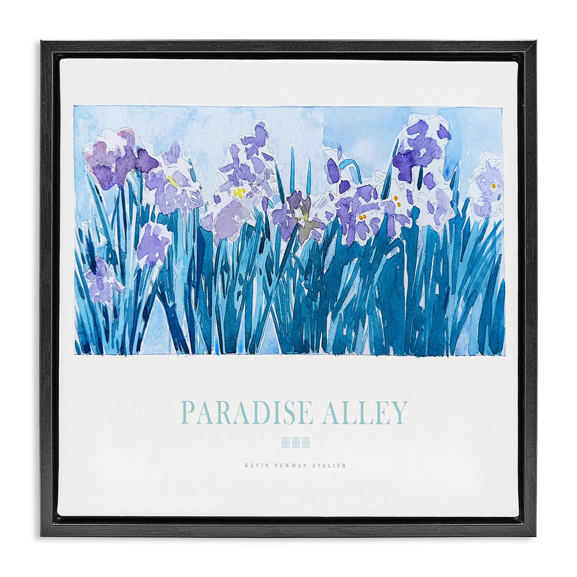 Stupell Industries Jet Black (Matte) Purple Irises Floral Still Life, 24 X 24 Inch Canvas In Floater Frame