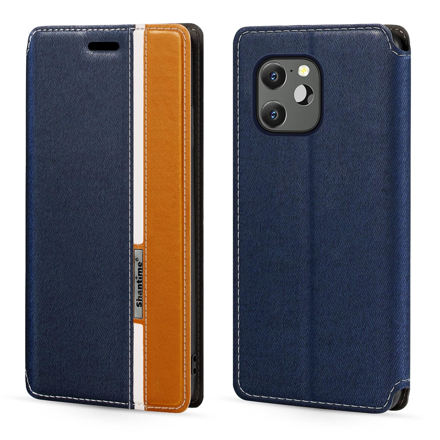 Custodia Flip Bicolore In Pelle PU Con Portafoglio E Supporto – Compatibile Con Blackview BL9000 5G – Grigio – Chiusura Magnetica Invisibile E Slot Carte - 3