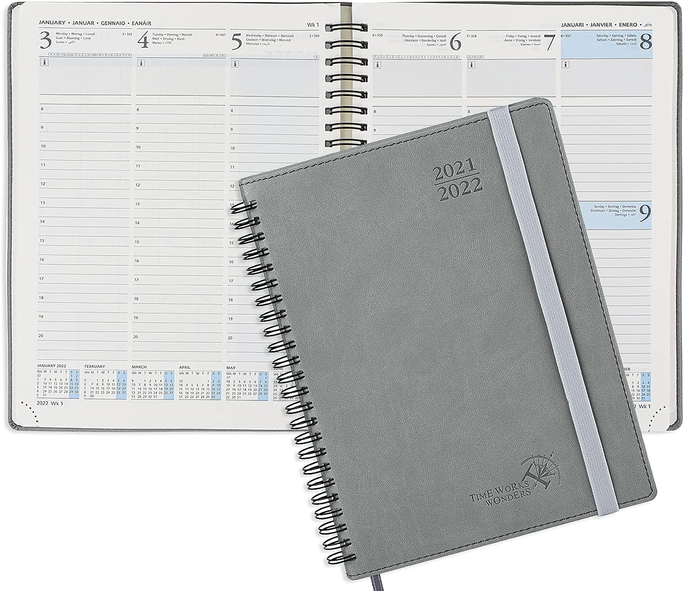 Terminplaner 2022 A5 1 Tag 1 Seite Kalender 2021 2022 A5 von POPRUN - Terminplaner, Terminkalender