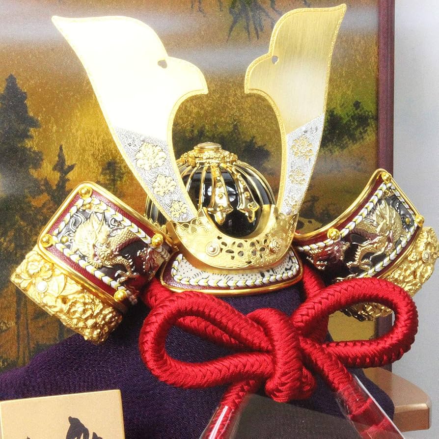 Amazon | 人形の久月 5号 号 大鍬兜 アクリルケース飾り 間口29cm x