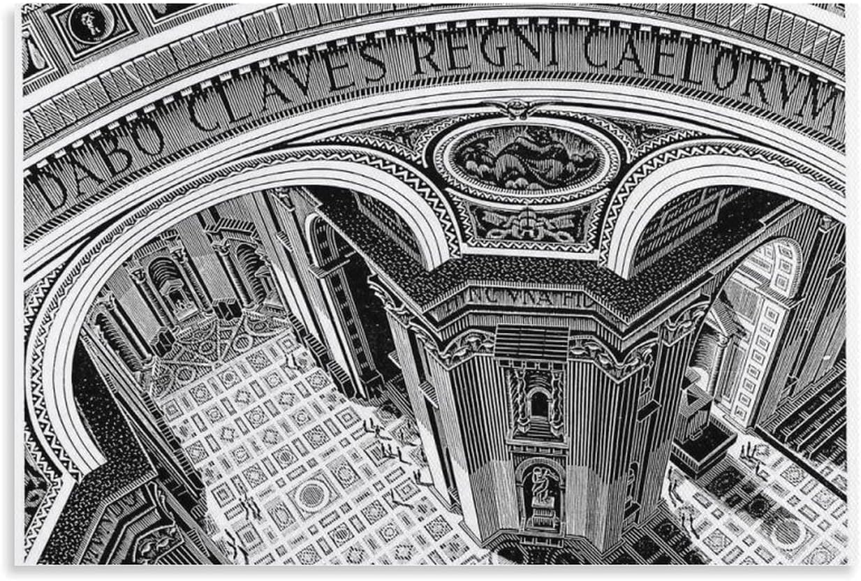 Matvsd Kohecs M.C. Escher Poster《St. Peter's》Canvas Painting M.C. Escher Wall Art Aesthetic Illustration Prints for Office Decor Picture 30x45cmx1 Frameless