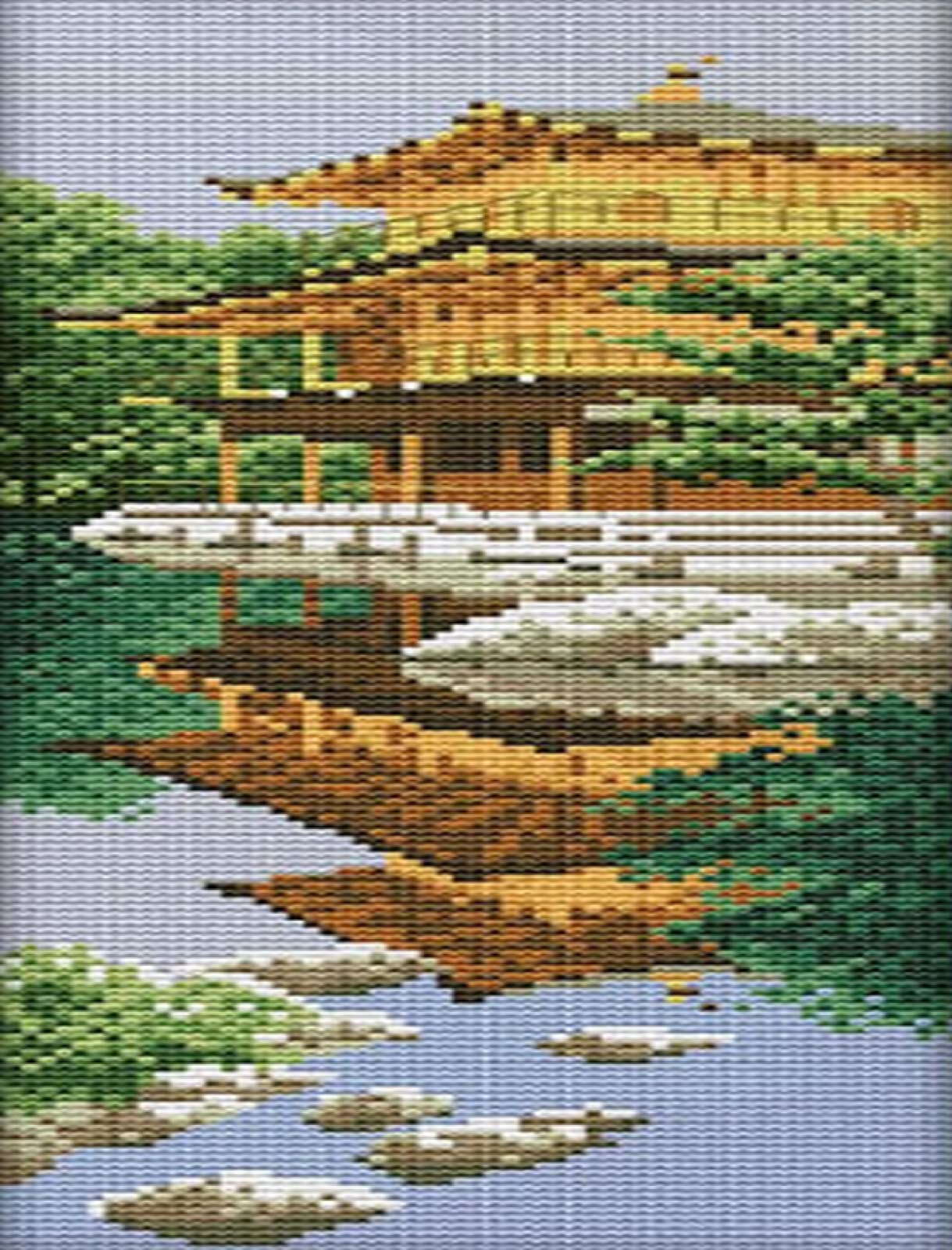 Kit complet peinture au diamant 5D petite rivière artisanale 30x40 cm - 8