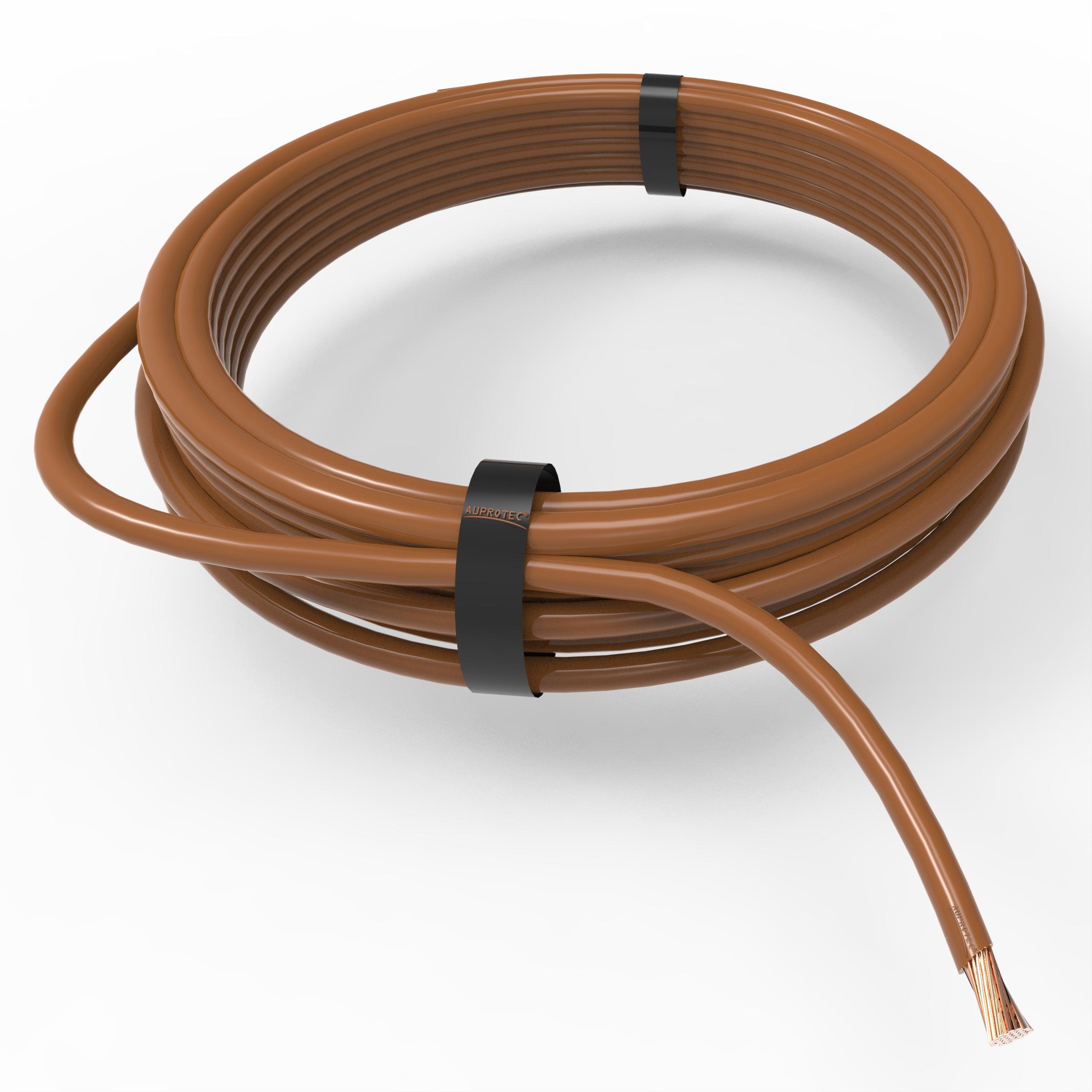 AUPROTECSingle Core Wire 4.0 mm² FLRY-B Thin Wall Cable Ring: 10m, brown