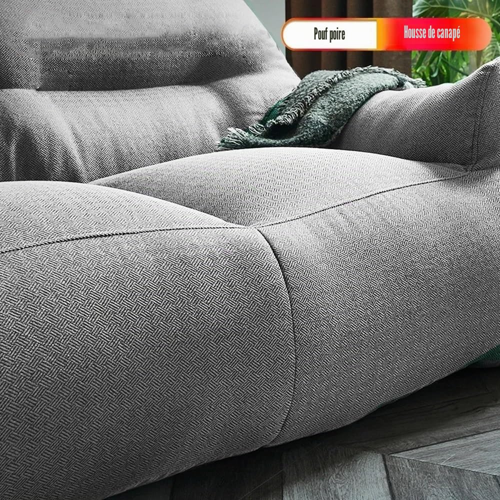SXBCyan Housse de Chaise Sac (Sans Remplissage) Chaise Sac en Coton 2 Places Couverture Pouf Imperméable Canapé Chaise Lounge Canapé Lit Meubles(Light Grey)