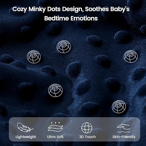 Miniatura 3 de PHF Minky - Manta de bebé para niños, 30 x 40 pulgadas, suave, de doble capa, con respaldo de puntos, manta de recepción para recién nacidos, bebés,