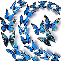Vista 14 de LiveGallery 72 calcomanías de pared de mariposas 3D extraíbles para bricolaje, mariposas coloridas, decoración artística, murales para el hogar