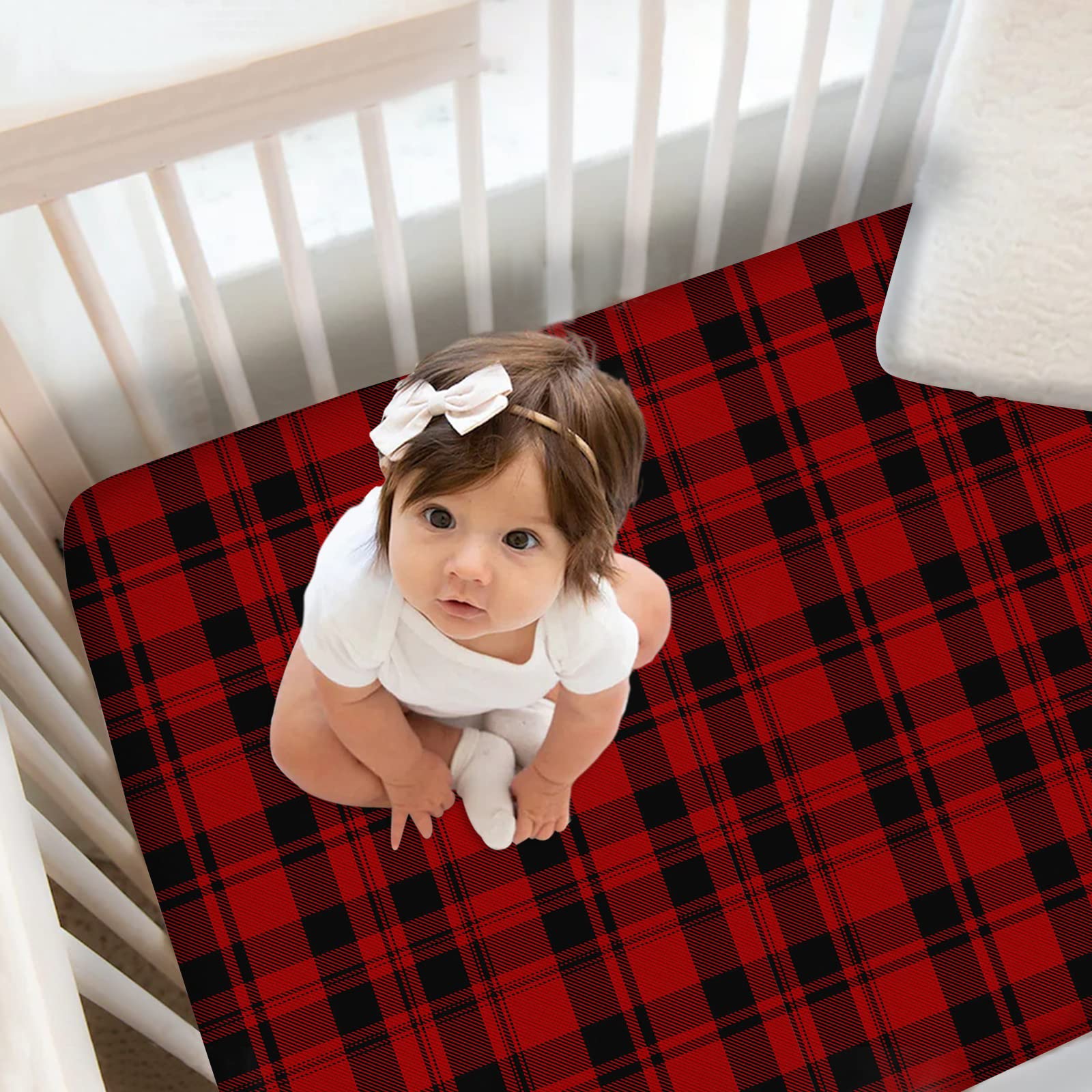 Crib Sheets Red Plaid Baby Bedding Toddler Bedding Sets For Boys