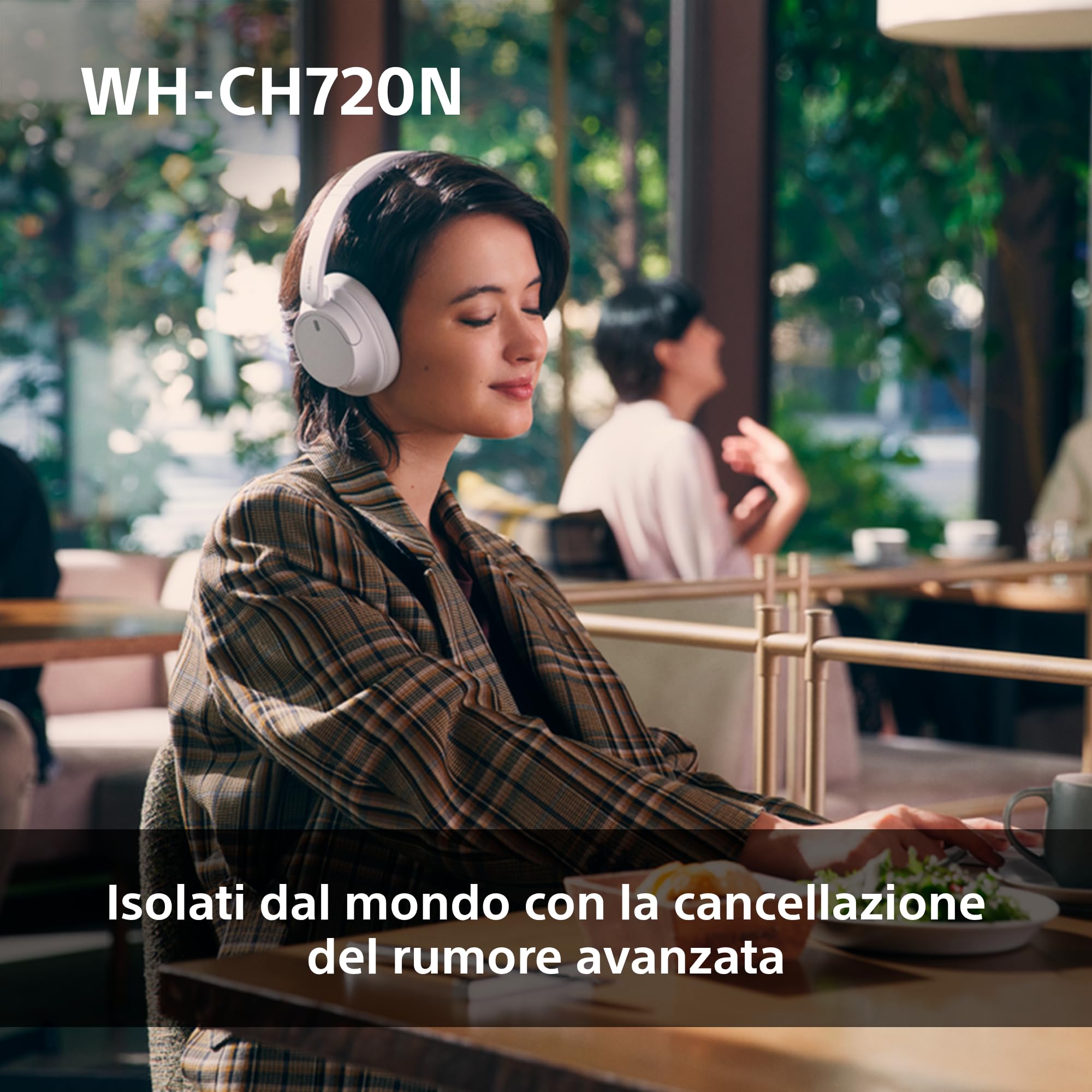 Sony WH-CH720N Cuffie Wireless Noise Cancelling Multipoint 35h Batteria Ricarica Rapida Nero