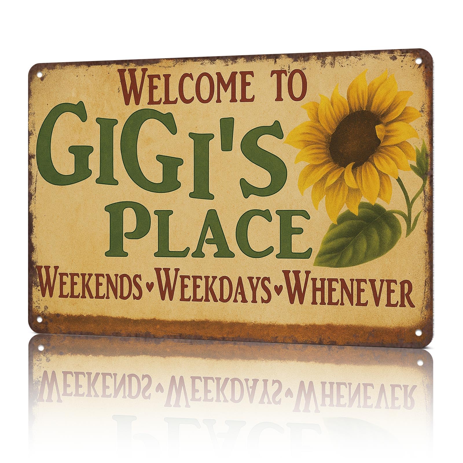 KWQDOZF Funny Metal Tin Signs Gigi’s Place Tin Signs Poster Wall Art for Dorm Home Garage Office Decor 8X12inch
