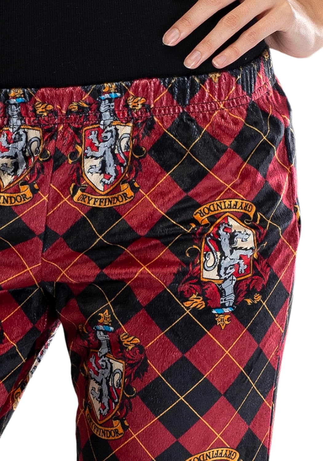 Harry Potter Juniors Hogwarts Houses Crest Cropped Lounge Pants Pajamas - Image 3