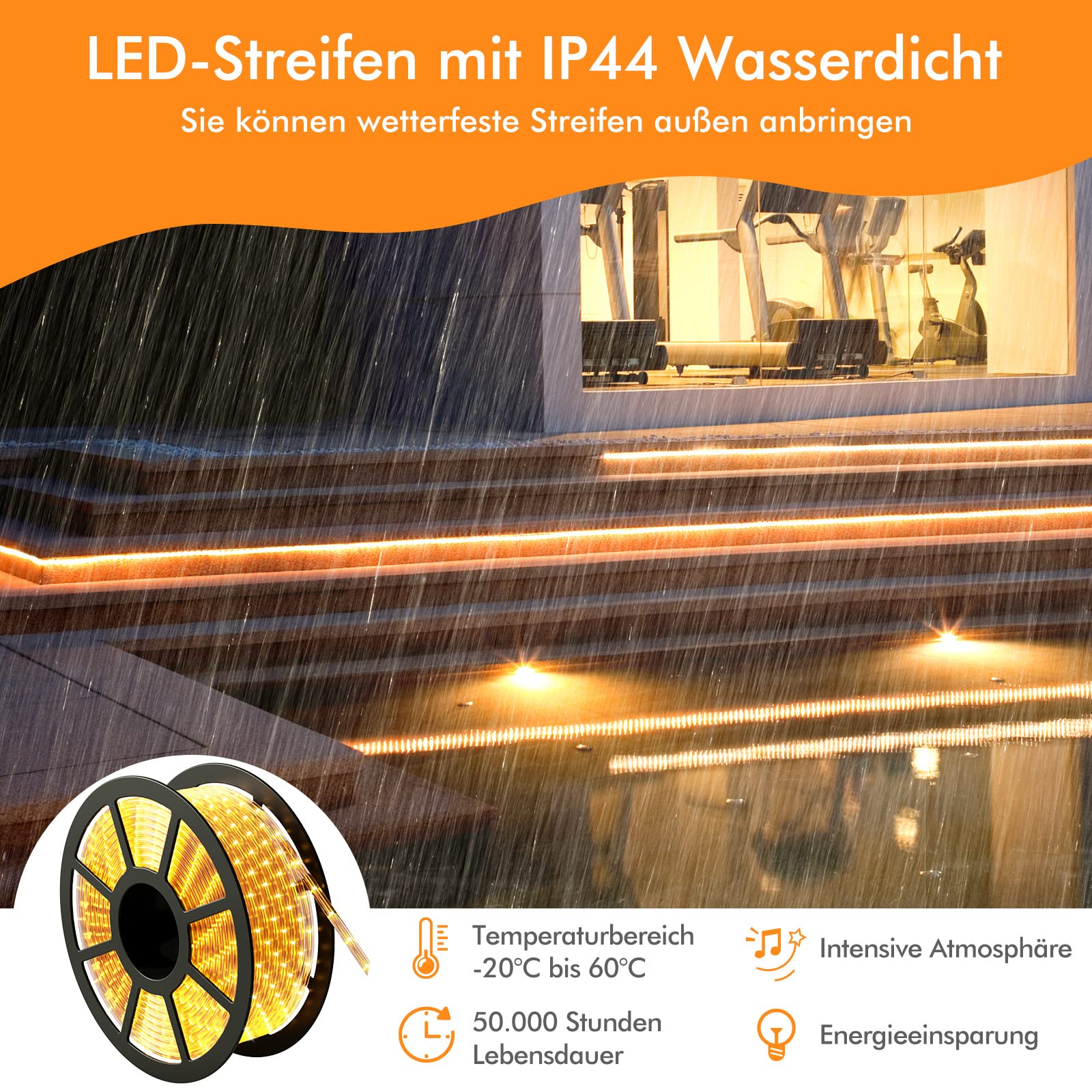 RELAX4LIFE 30M LED Lichterschlauch Außen, Lichterkette mit 1080 LEDs, wasserfester LED Schlauch, 15000h, Dekoration Beleuchtung, Lichtschlauch für Weihnachten, Hochzeiten, Partys und Feste, Warmweiß