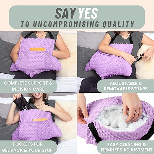 Miniatura 5 de MOYOAMA Almohada de histerectomía poscirugía para recuperación de histerectomía imprescindible - Almohada de cirugía para abdomen, almohada