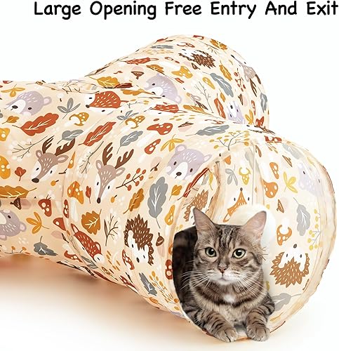 Vista 93 de Tempcore - Túnel para gatos con forma de tubo plegable de 3 vías, para interiores, juguete con forma de bola para mirar, para gato, cachorro, Moneda