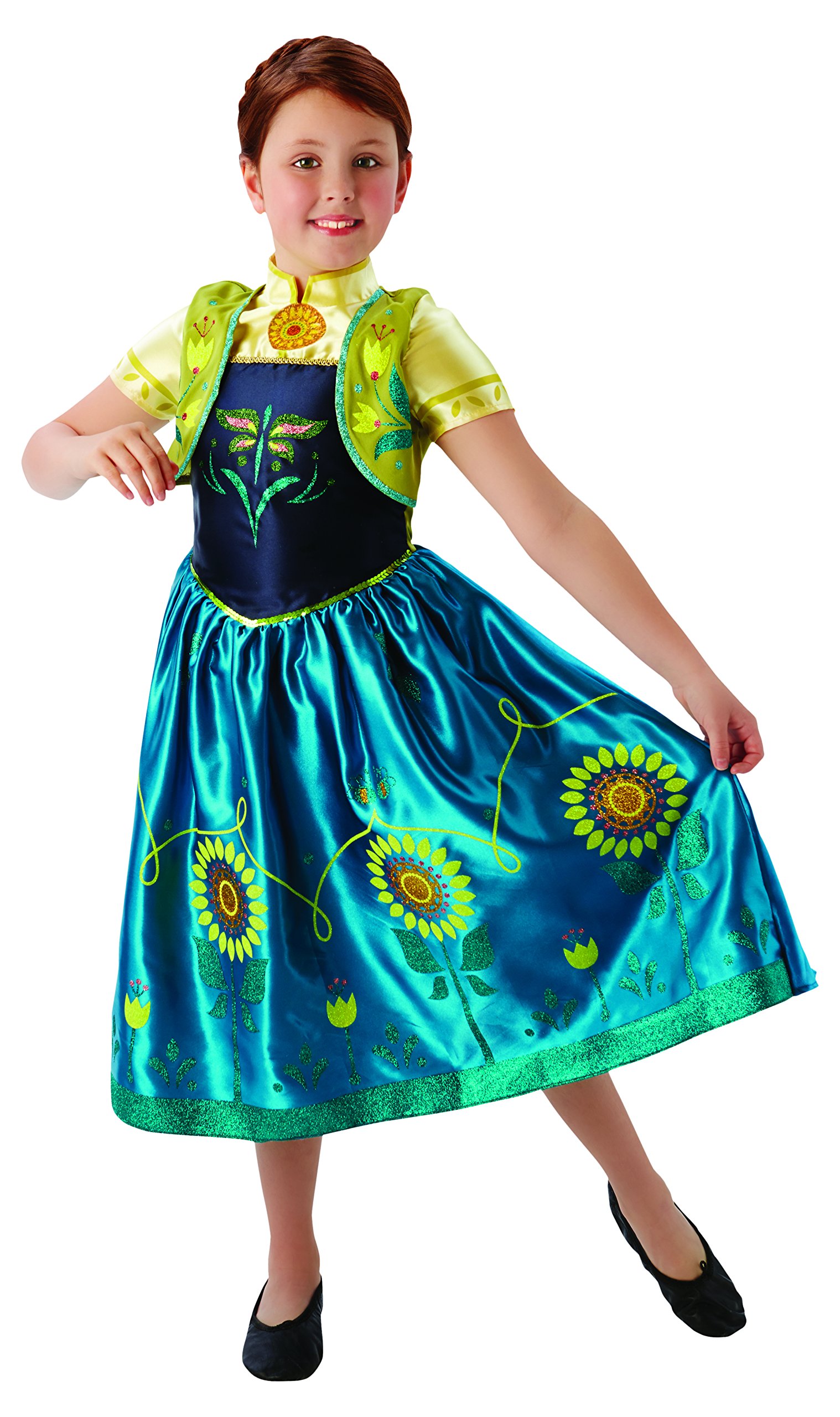 Disney Principesse Costume da Anna Fever Deluxe, per bambina, colore: blu e giallo, Rubie' s 610904 deluxe M Blu e giallo