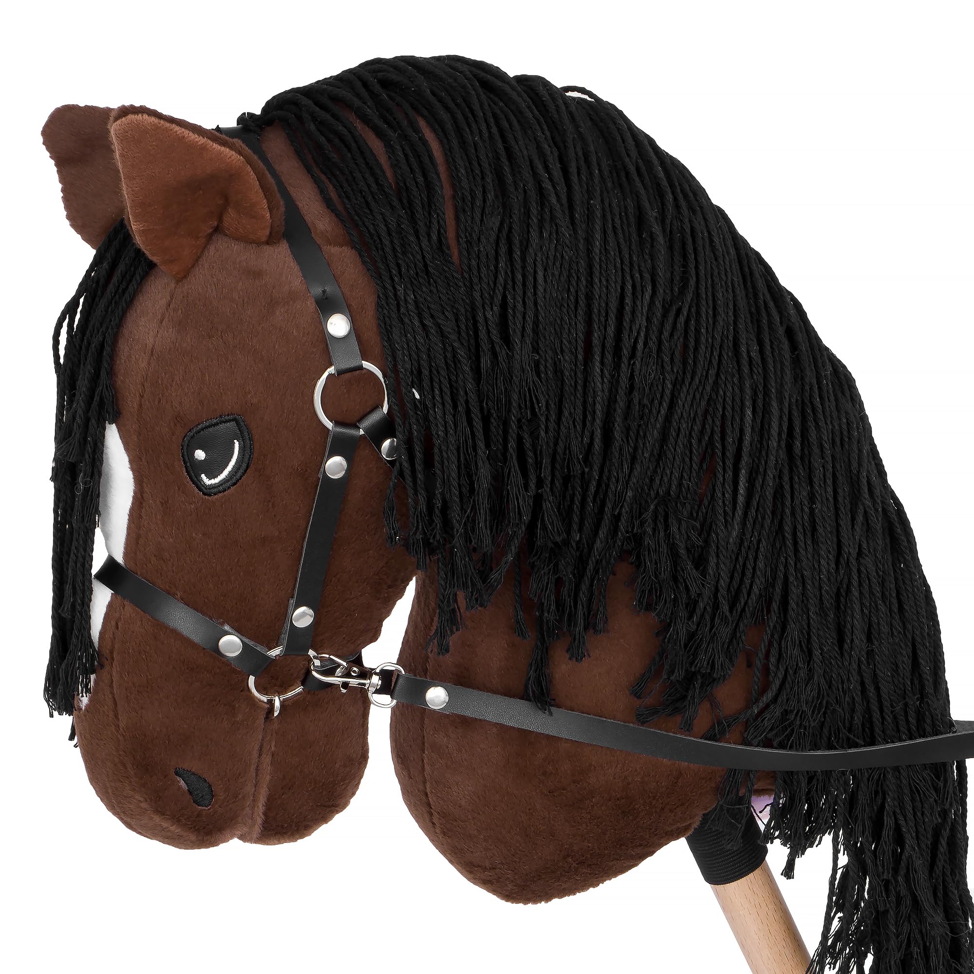 Start Hobby Horse – realistyczny koń na kiju z długą grzywą do układania fryzury – dla dzieci (A3) (Bella (Brązowy))