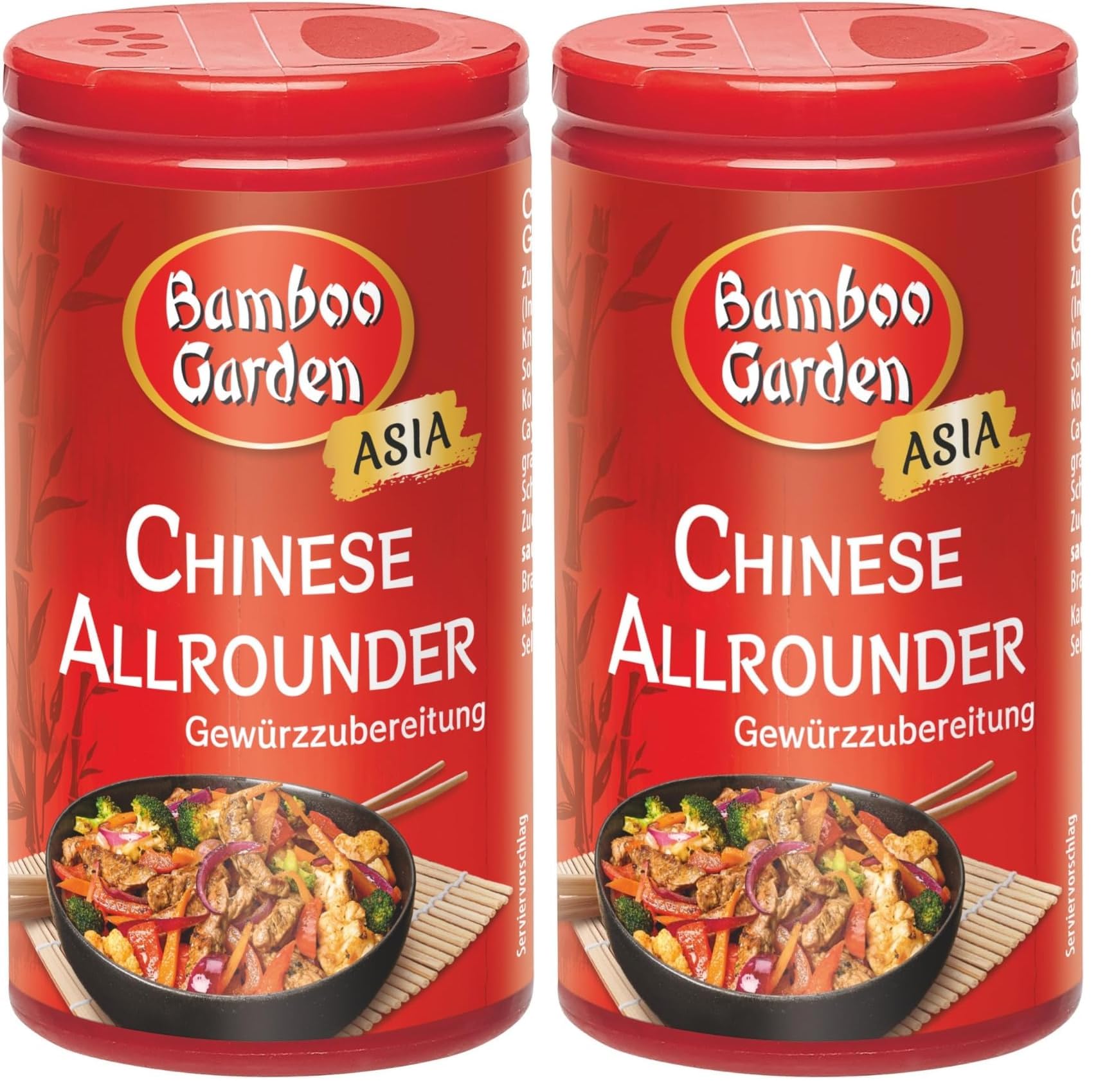 Bamboo Garden - Chinese Allrounder Würzmischung | Vegan, natürliche Zutaten | 45 g in der Dose (Packung mit 2)