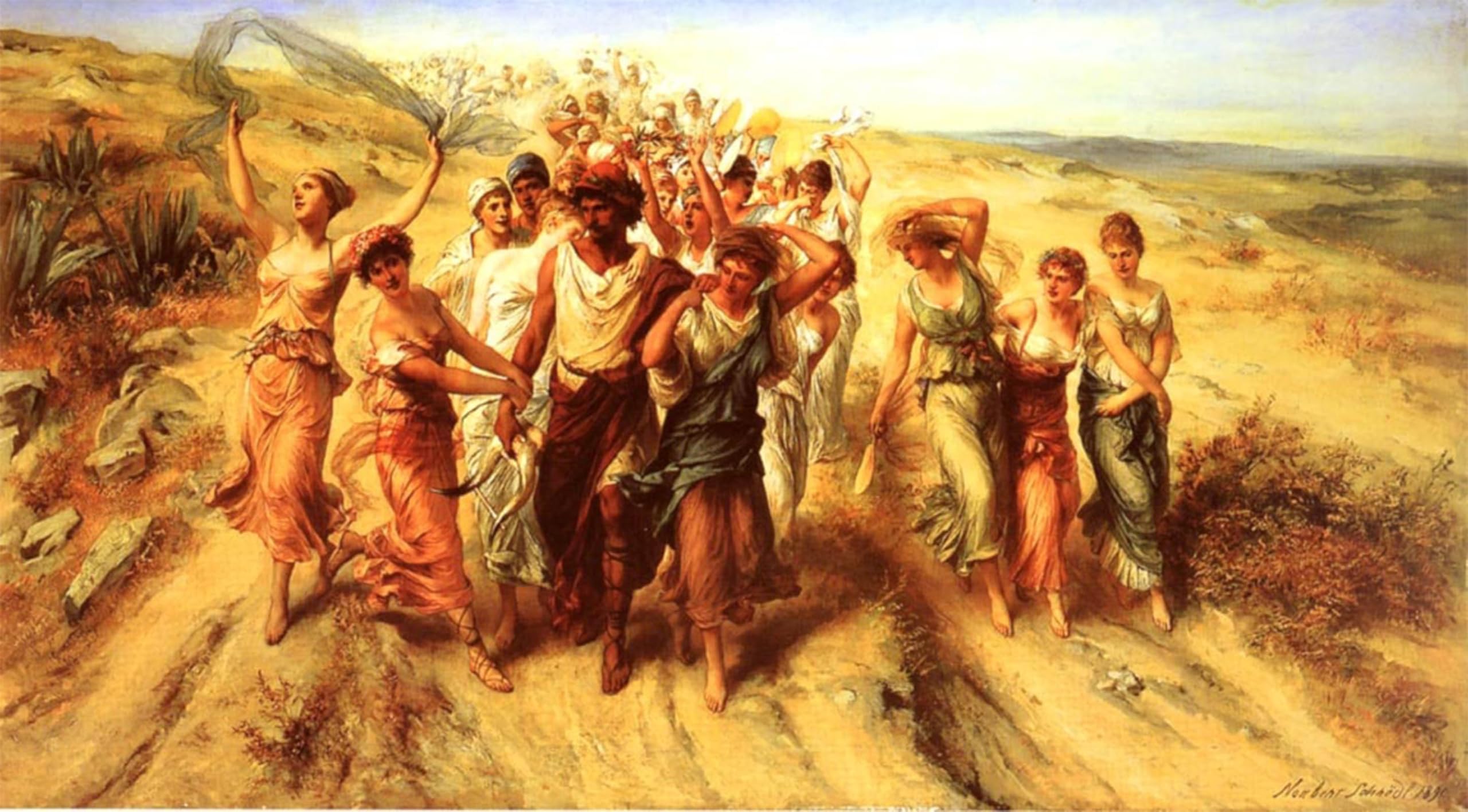 ARTXLXXBN Famous Prints Artwork Pictures Poster Painting Art the Poet Anacreon with His Muses by Norbert Schroedl Artwork Landscape Pictures for Home Decor 60x90cm
